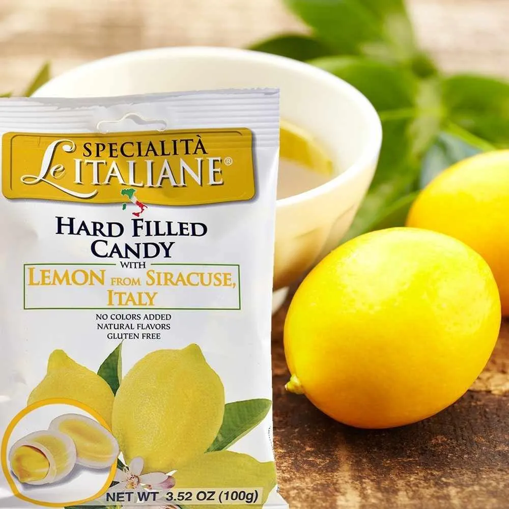 Le Specialità Italiane Hard Candy with Lemon, 3.52 oz.
