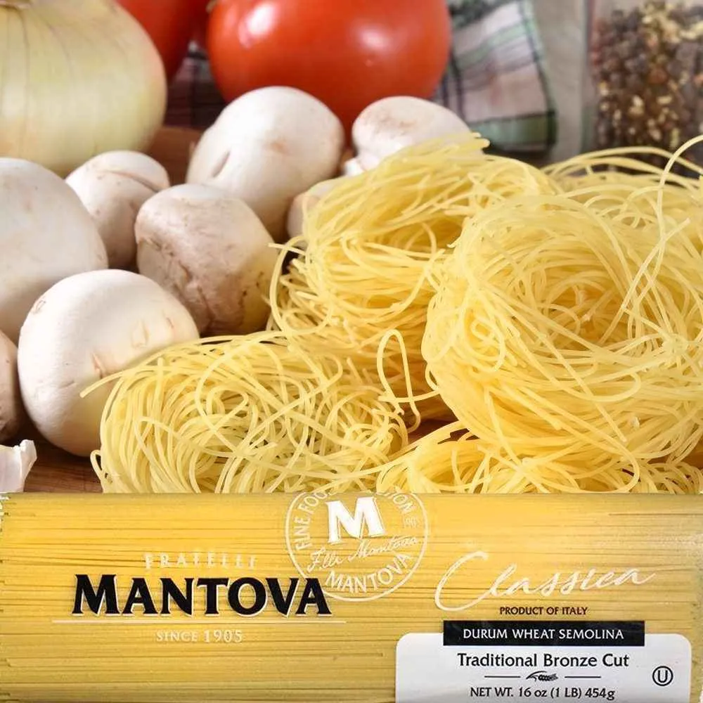 Mantova Bronze Cut Angel Hair Pasta, 1 lb.