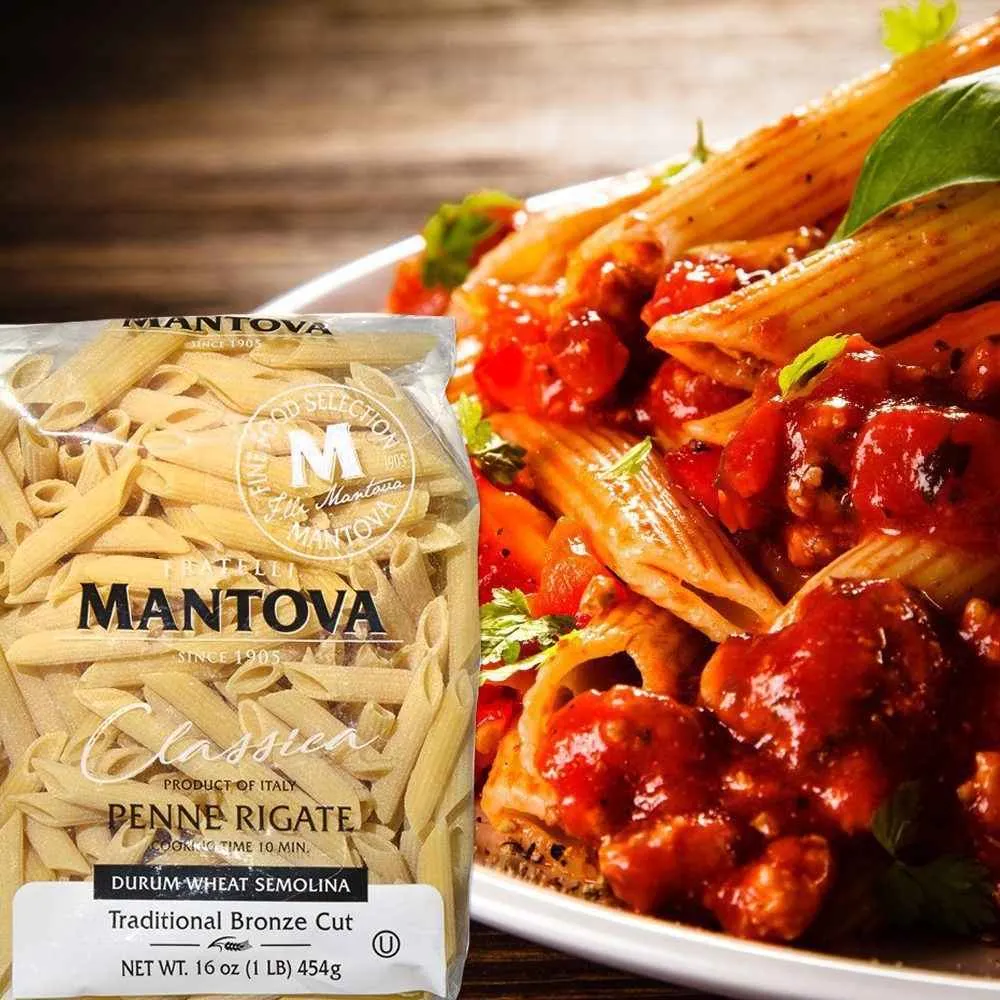 Mantova Bronze Cut Penne Rigate Pasta, 1 lb.