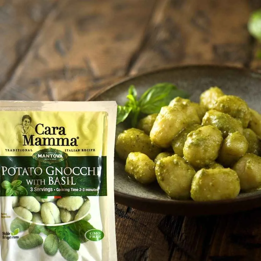 Mantova Cara Mamma Potato Gnocchi with Basil, 1 lb.