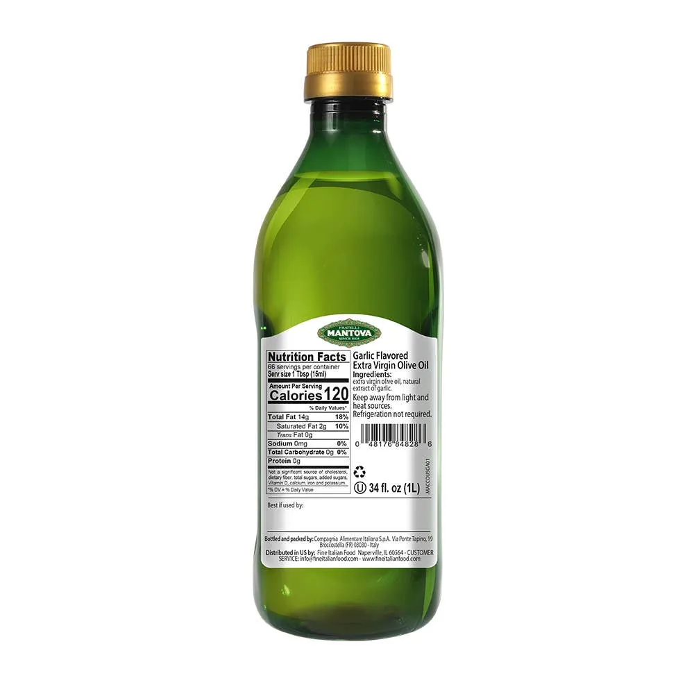 Mantova Garlic Extra Virgin Olive Oil, 34 fl. oz.