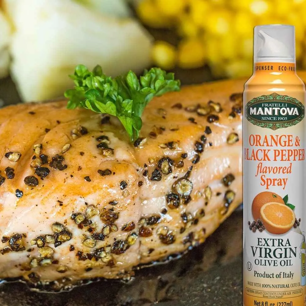 Mantova Orange & Black Pepper Extra Virgin Olive Oil Spray,