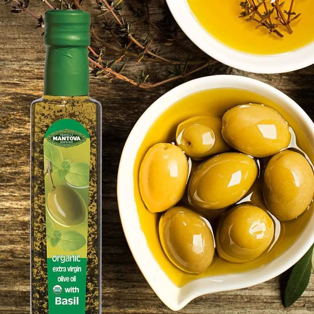 Mantova Organic Basil Extra Virgin Olive Oil, 8.5 fl. oz.