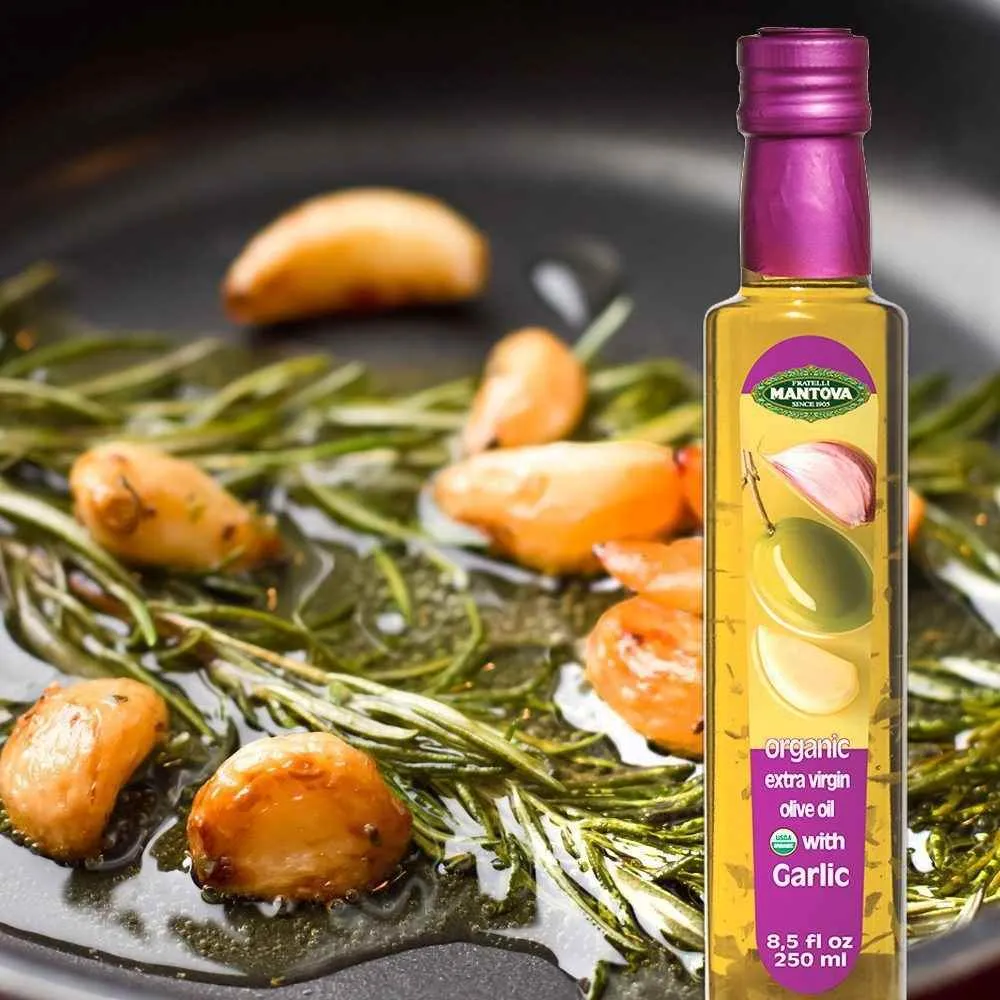 Mantova Organic Garlic Extra Virgin Olive Oil, 8.5 fl. oz.