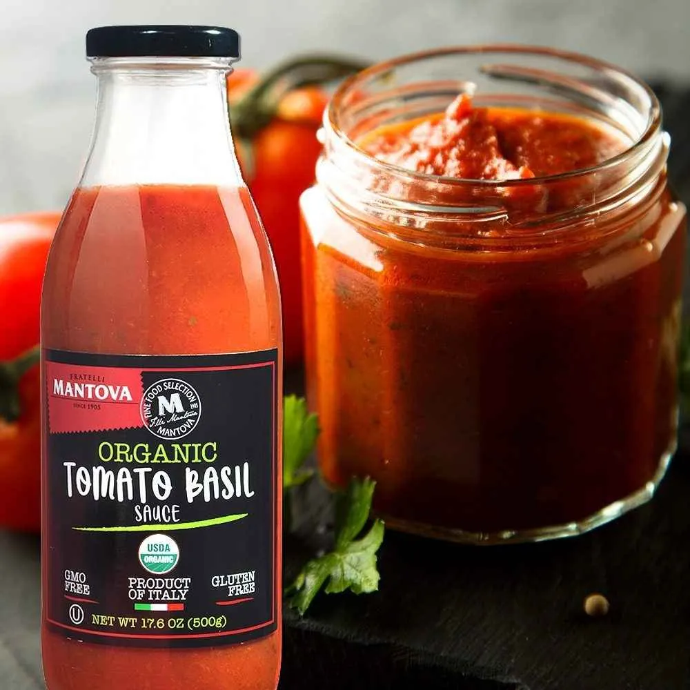 Mantova Organic Tomato Basil Sauce, 17.6 oz.