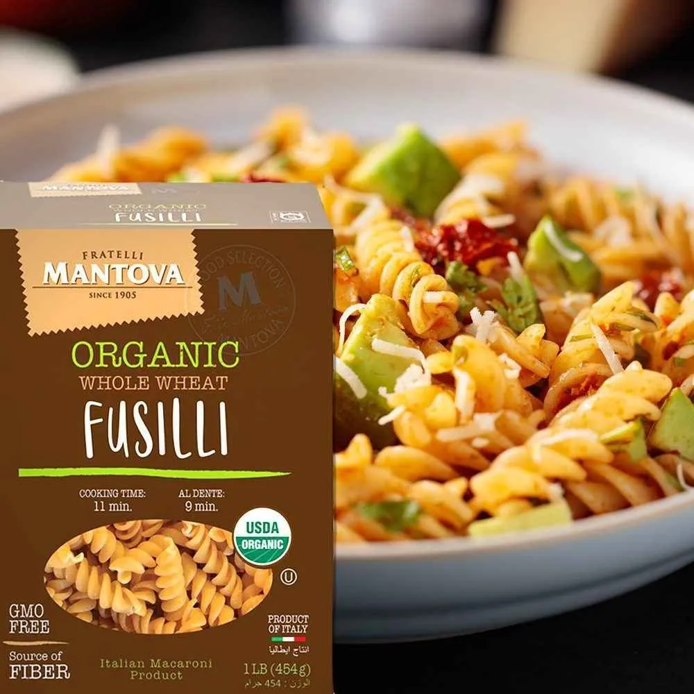 Mantova Organic Whole Wheat Fusilli Pasta, 1 lb.
