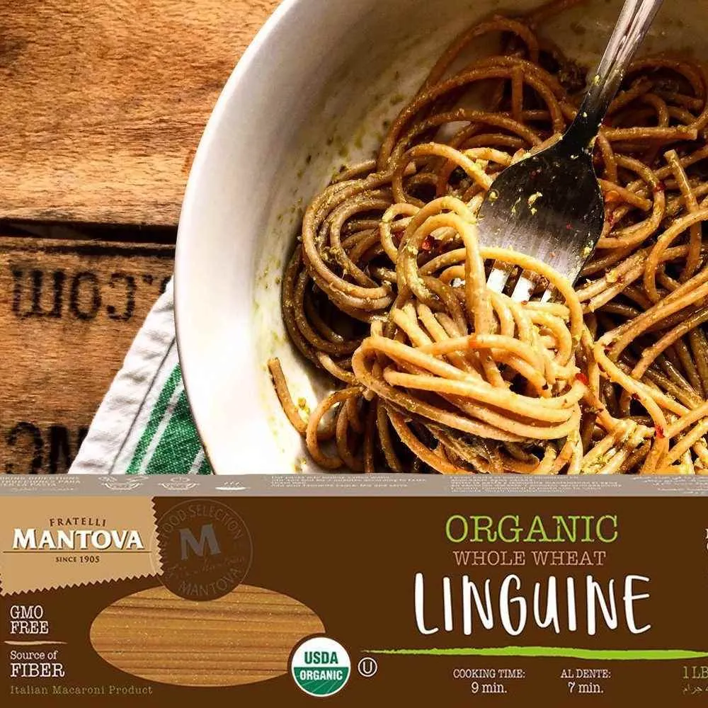Mantova Organic Whole Wheat Linguine Pasta, 1 lb.