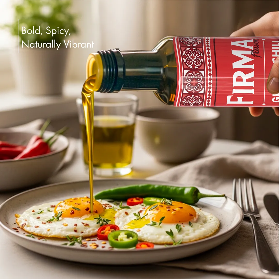 Firma Co-Pressed Olive Oil With Green Chili Pepper, Single Origin Tunisian Olive Oil, 250 ML