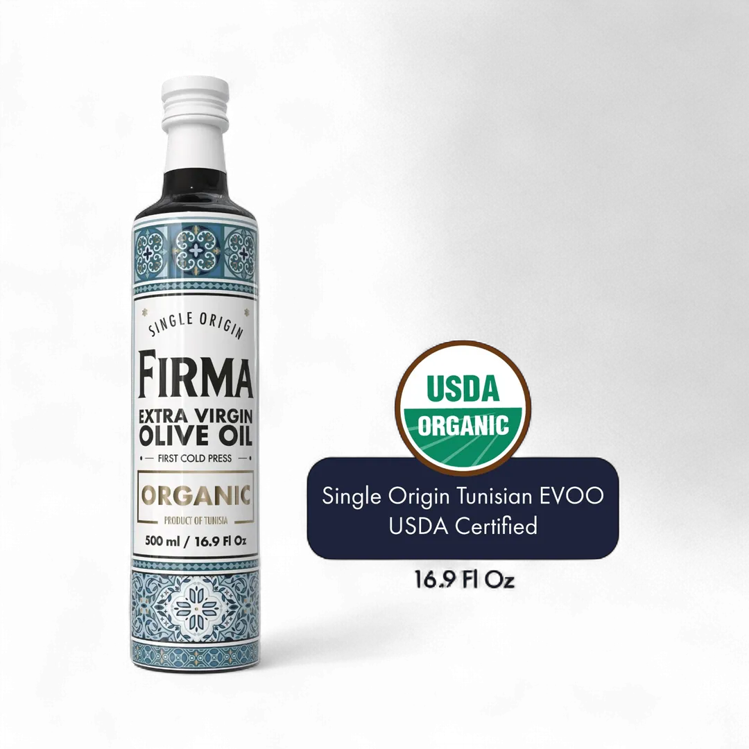 Firma Organic Extra Virgin Olive Oil, Single Origin Tunisian EVOO, 16.9 fl oz