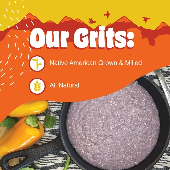 Western Blue Corn Grits, Coarse Ground, Heirloom, 1.5 lb Bag