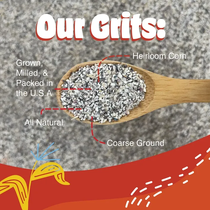 Western Blue Corn Grits, Coarse Ground, Heirloom, 1.5 lb Bag