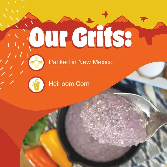Western Blue Corn Grits, Coarse Ground, Heirloom, 1.5 lb Bag