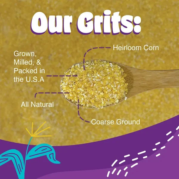 Western Heirloom Yellow Corn Grits, Coarse Ground, 2 lb Bag