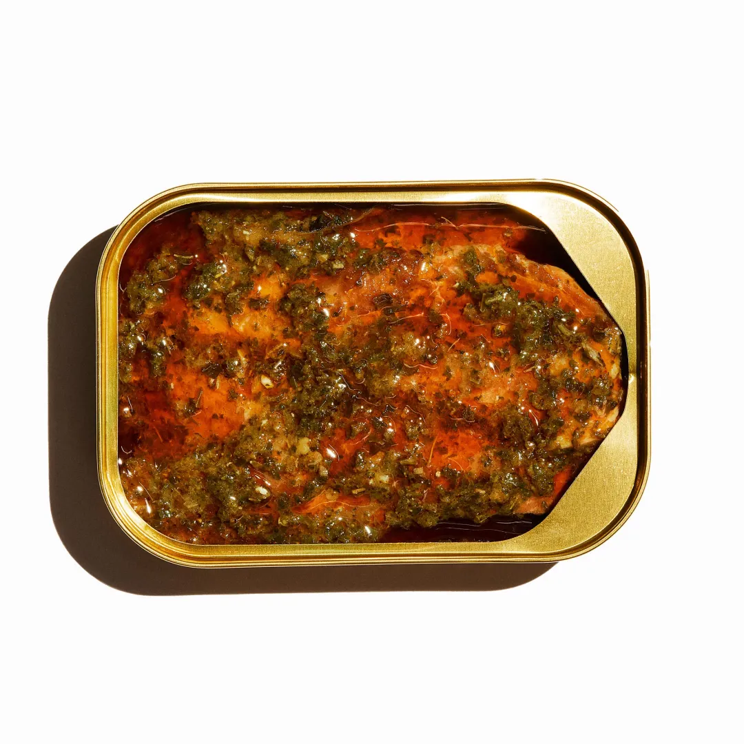 Smoked Rainbow Trout with Red Chimichurri