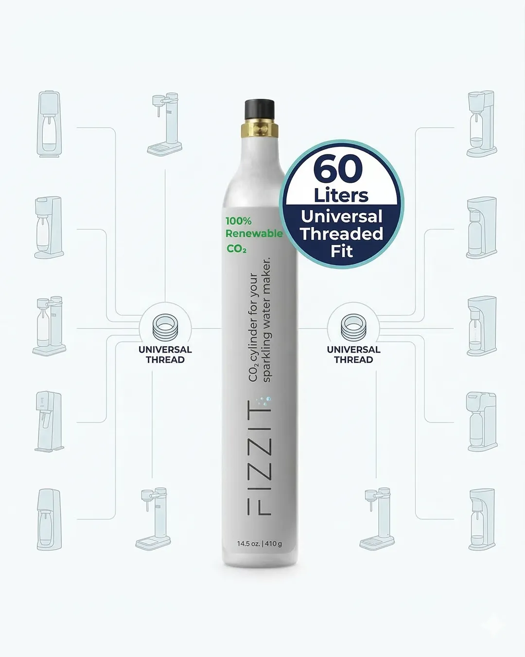 4-Pack 60L CO2 Cylinder | Includes Prepaid Return Label ($20.25/ea Refill)