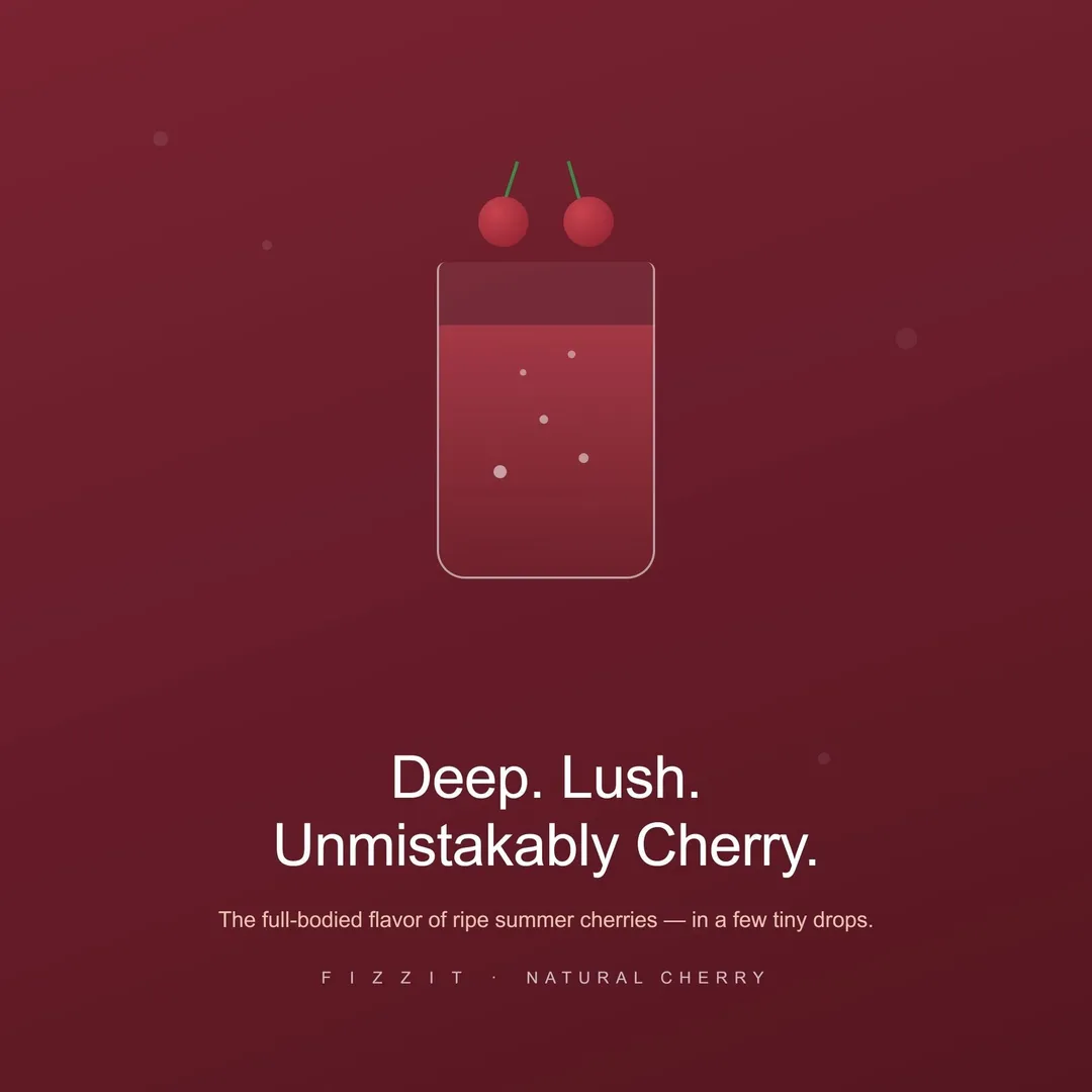FIZZIT Natural Cherry Flavor Drops | Zero Sugar, Zero Calories | Natural Sparkling Water Enhancer | Replaces 160 Seltzer Cans | 1 fl oz (29mL) Glass Bottle with Dropper