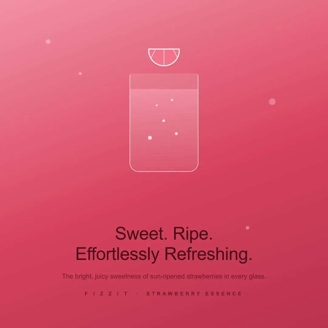 FIZZIT Strawberry Essence Flavor Drops | Zero Sugar, Zero Calories | Natural Sparkling Water Enhancer | Replaces 160 Seltzer Cans | 1 fl oz (29mL) Glass Bottle with Dropper
