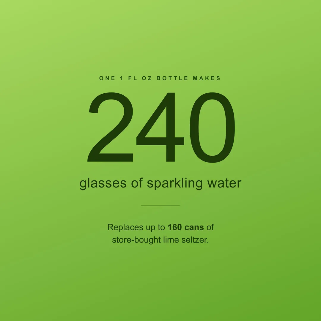 FIZZIT Zesty Lime Flavor Drops | Zero Sugar, Zero Calories | Natural Sparkling Water Drops | 1 fl oz (29mL) Glass Bottle with Dropper