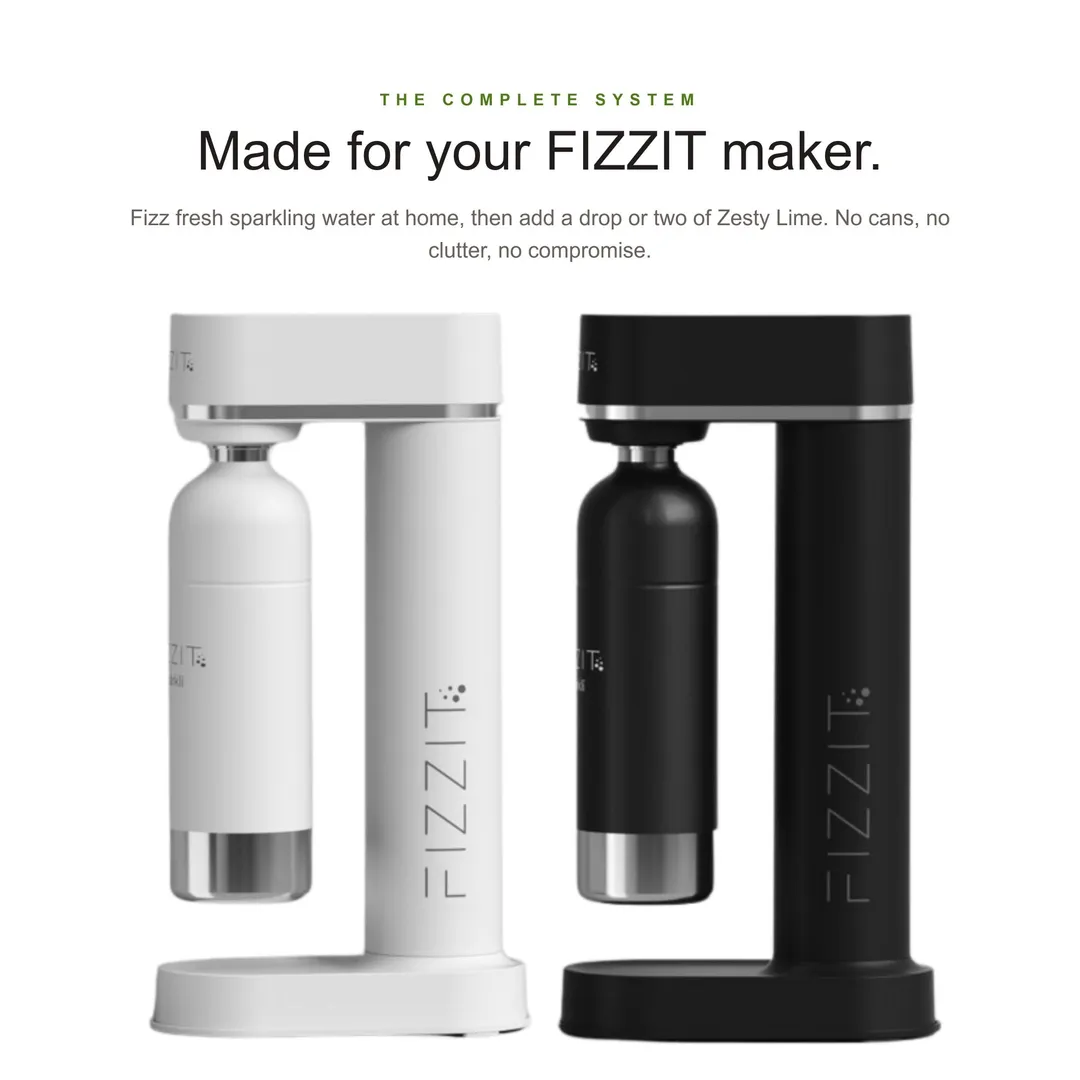 FIZZIT Zesty Lime Flavor Drops | Zero Sugar, Zero Calories | Natural Sparkling Water Drops | 1 fl oz (29mL) Glass Bottle with Dropper
