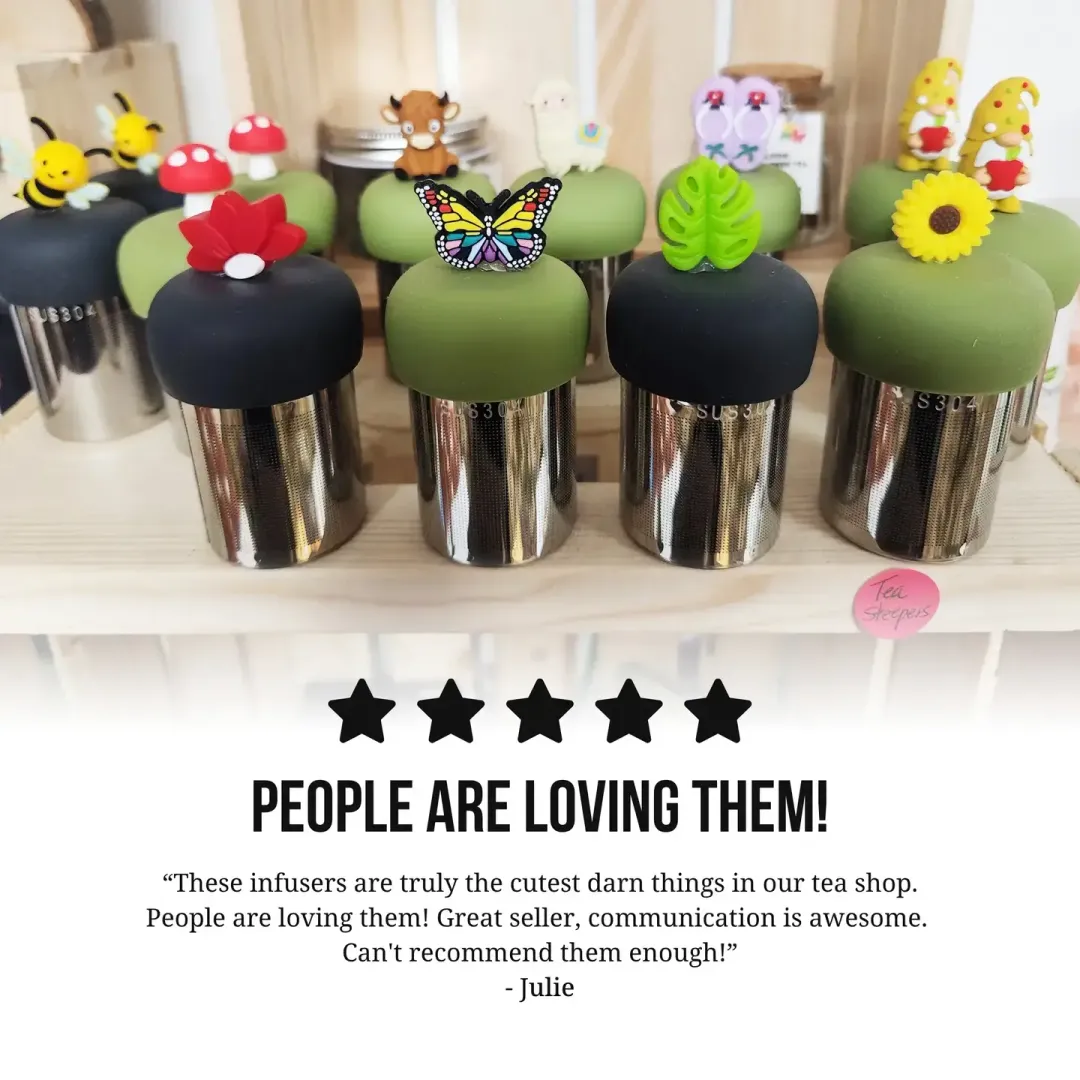 Purple Butterfly | Floating Tea Steeper | Green Base |Purple