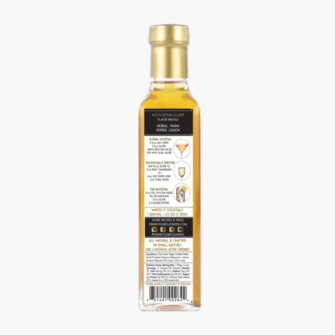 Lemon Nasturtium Elixir Flower Syrup - 2oz