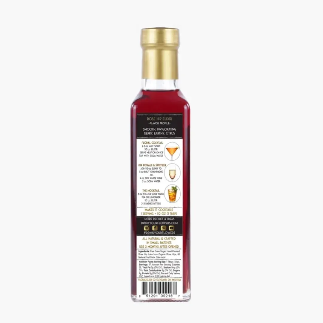 Rose Hip Elixir Flower Syrup - 2oz