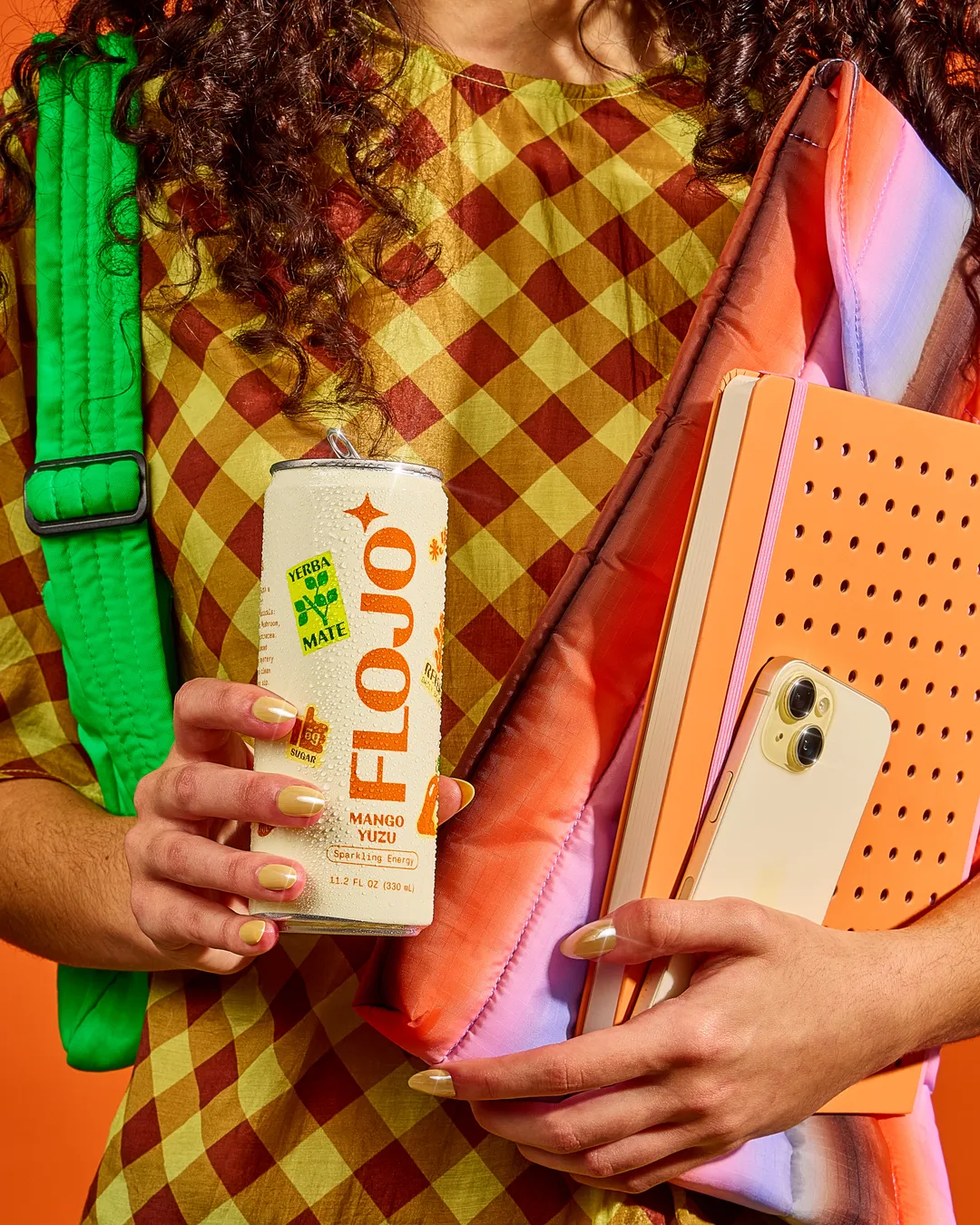 FLOJO Sparkling Energy Mango Yuzu (12 cans) Yerba Mate, Reishi, Lion's Mane