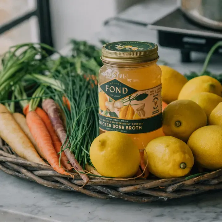 Regenerative Chicken Bone Broth - Lemon & Garlic - 4 Jars