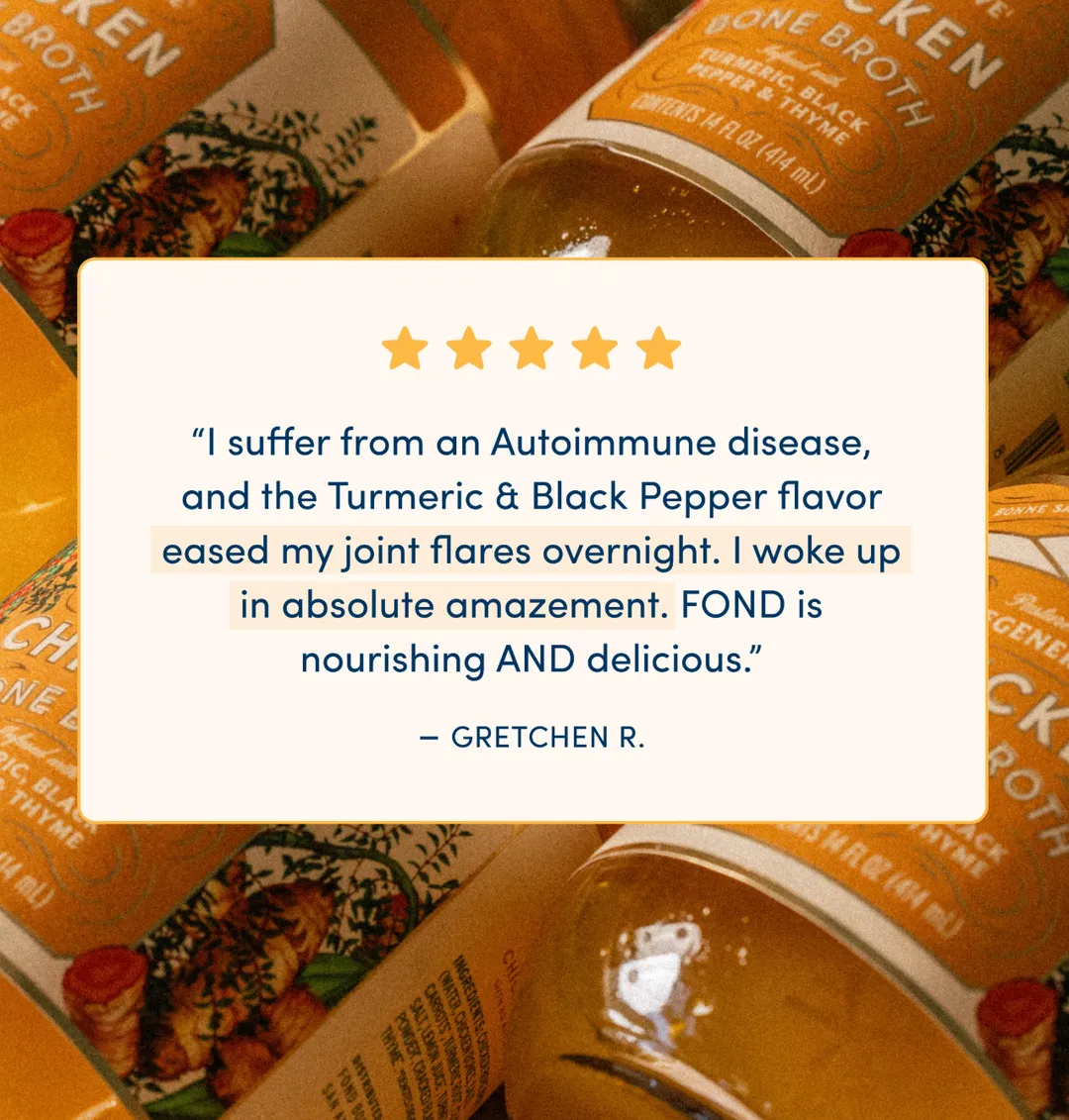 Regenerative Chicken Bone Broth - Turmeric & Black Pepper - 4 Jars
