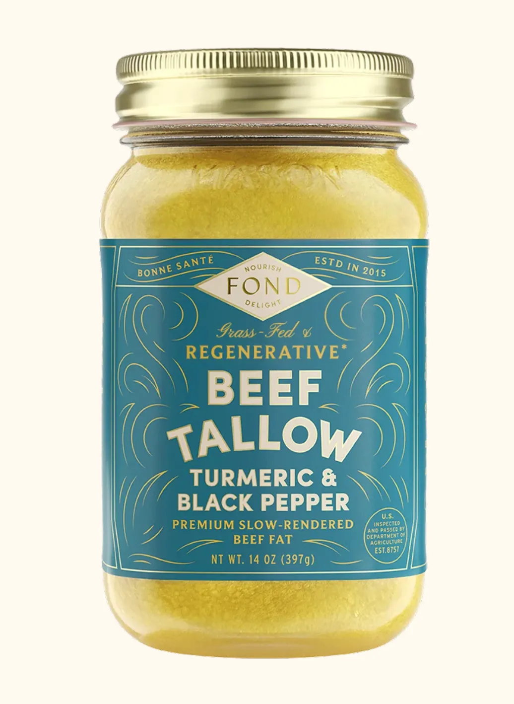 Regenerative Beef Tallow - Turmeric & Black Pepper - 4 Jars