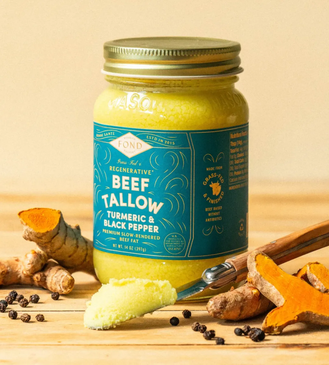 Regenerative Beef Tallow - Turmeric & Black Pepper - 4 Jars