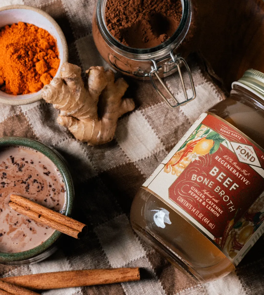 Regenerative Beef Bone Broth - Ginger & Cayenne - 4 Jars