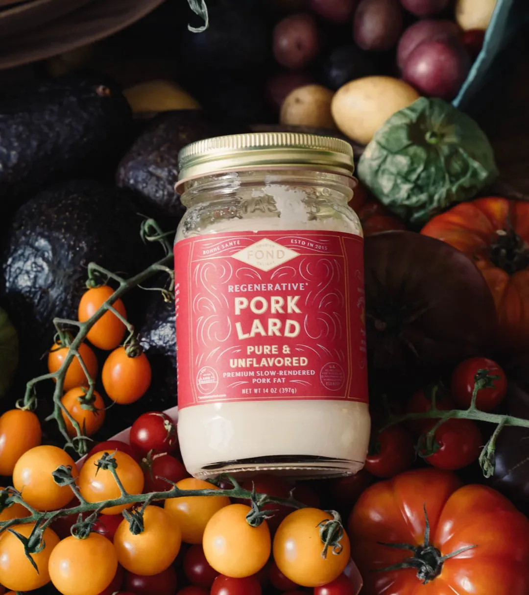 Regenerative Pork Lard - Pure & Unflavored - 4 Jars
