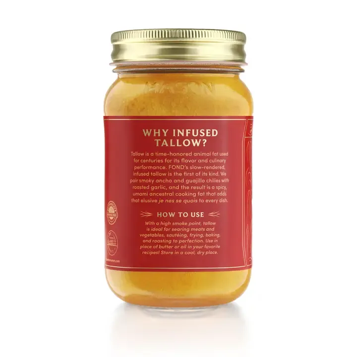 Regenerative Beef Tallow - Chili & Garlic - 4 Jars