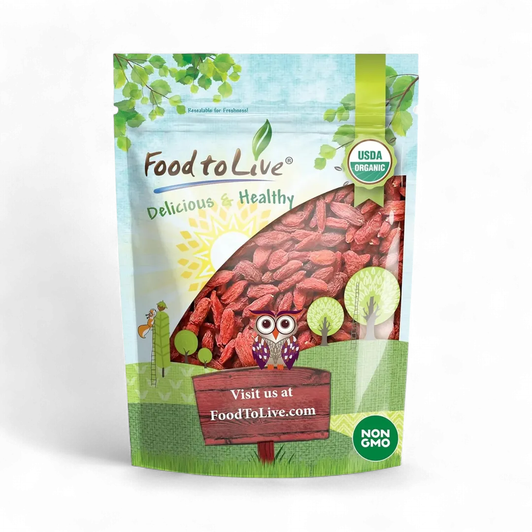 Organic Goji Berries – Sun Dried, Large and Juicy, Non-GMO