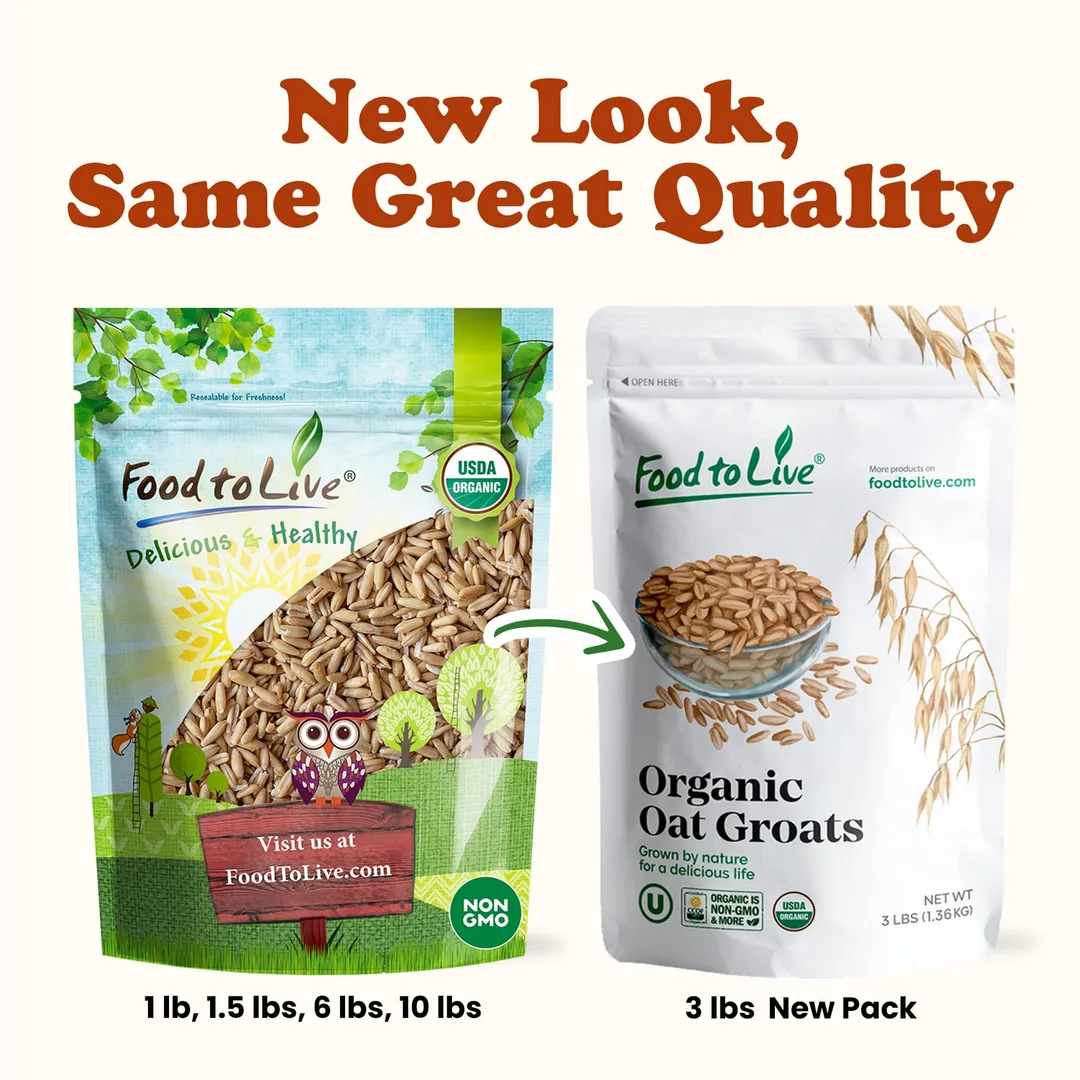 Gluten Free Organic Oat Groats - by Food To Live