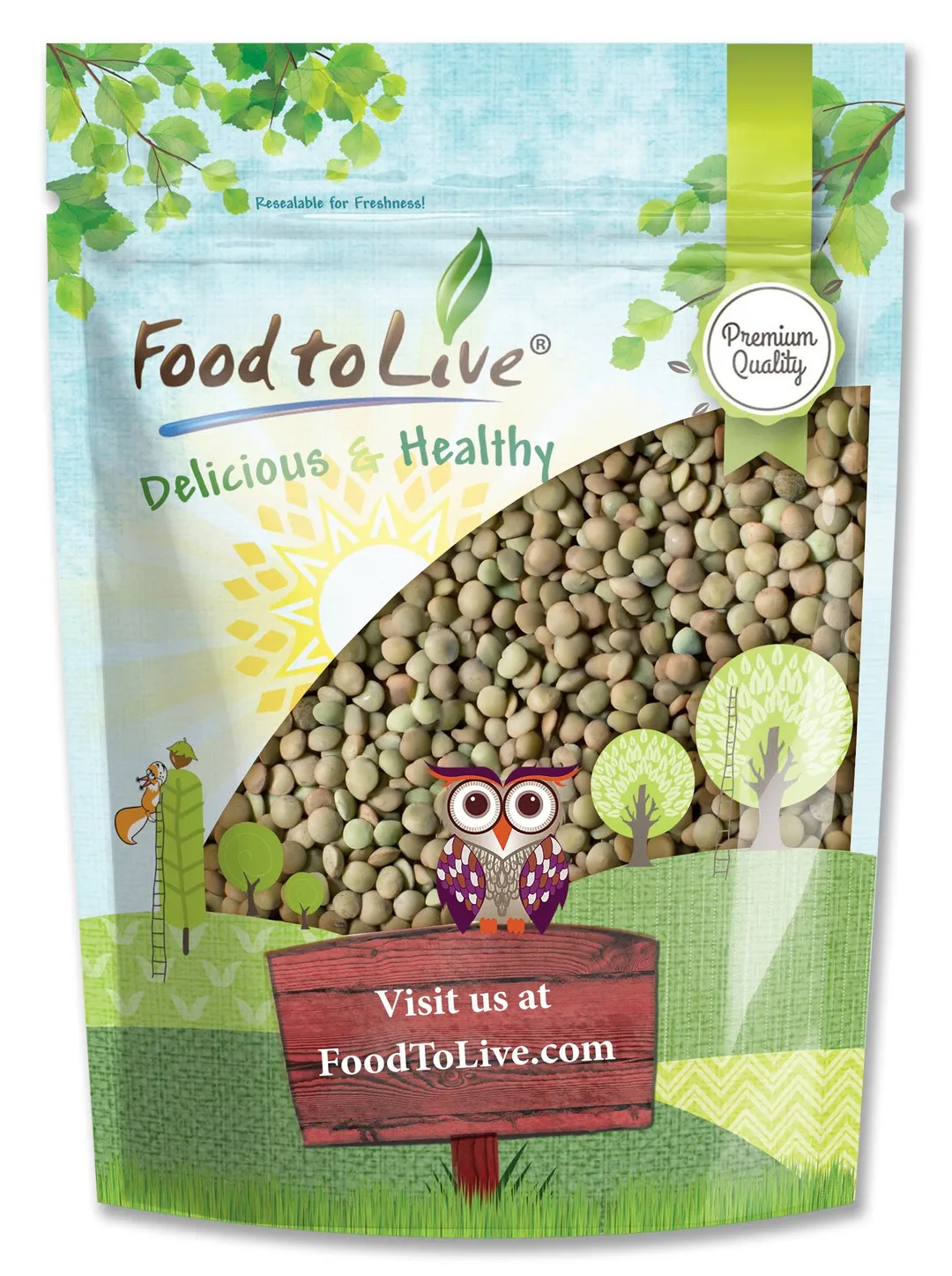 Green Lentil Whole- by Food To Live variant