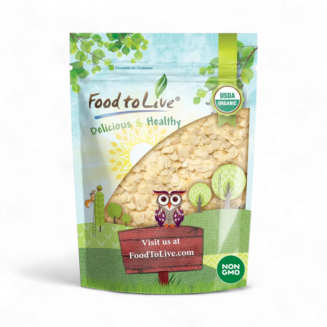 Organic Blanched Sliced Almonds - Non-GMO, Raw, Unpasteurized, Unsalted, Vegan, Keto, Paleo, Kosher, Bulk - by Food to Live