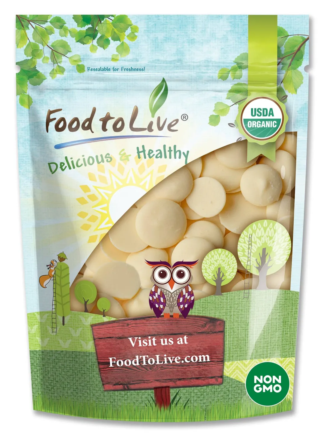Organic Cacao Butter Wafers - by Food To Live variant