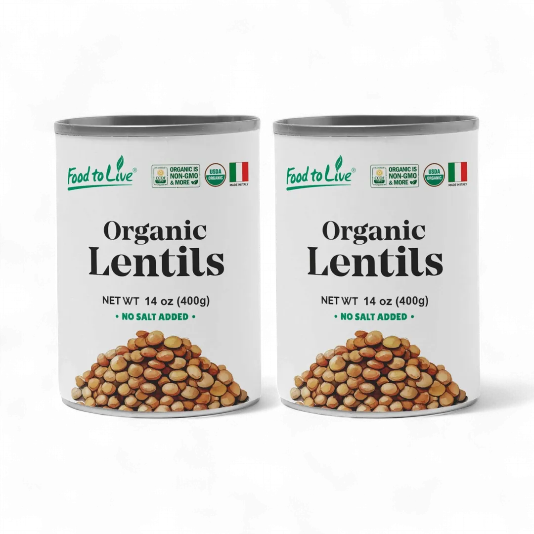 Organic Canned Lentils – Unsalted, Non-GMO, Vegan – by Food to Live