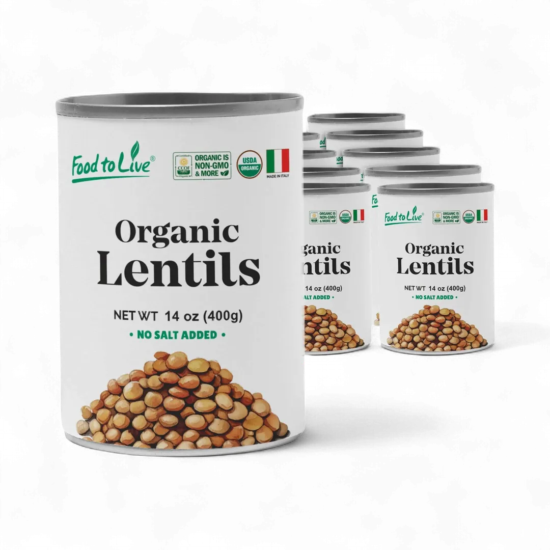 Organic Canned Lentils – Unsalted, Non-GMO, Vegan – by Food to Live