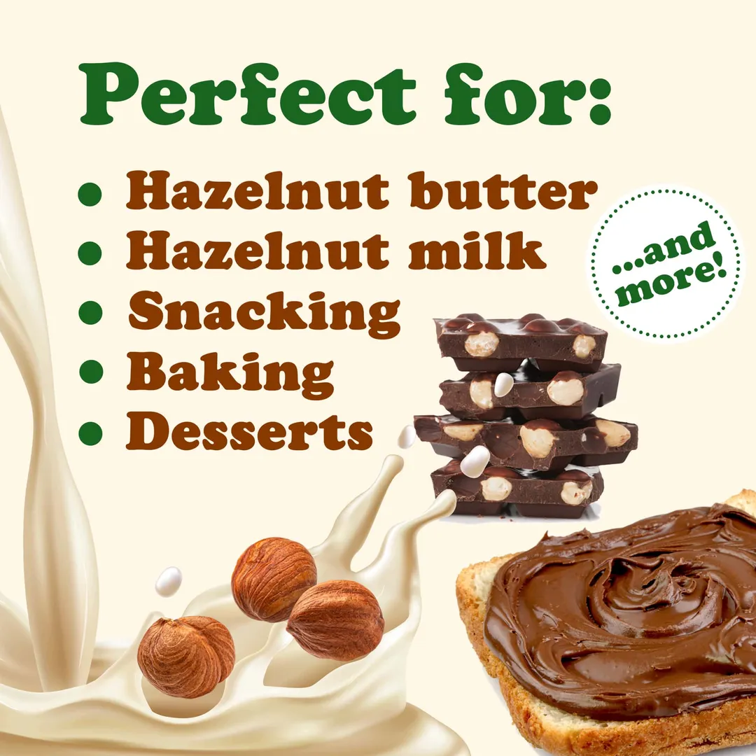 Organic Hazelnuts – Non-GMO, Whole, Unsalted, Kosher, Bulk