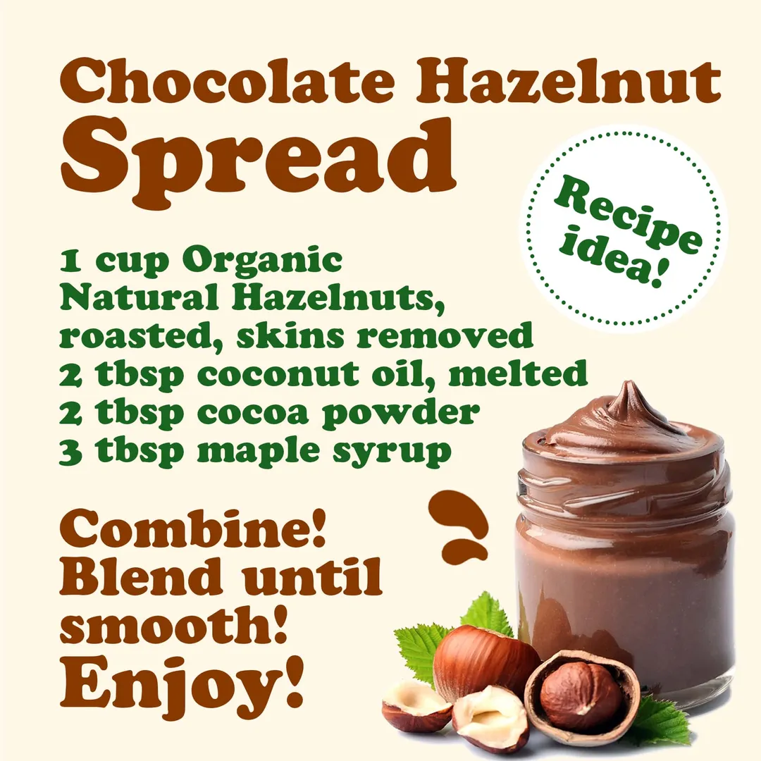 Organic Hazelnuts – Non-GMO, Whole, Unsalted, Kosher, Bulk