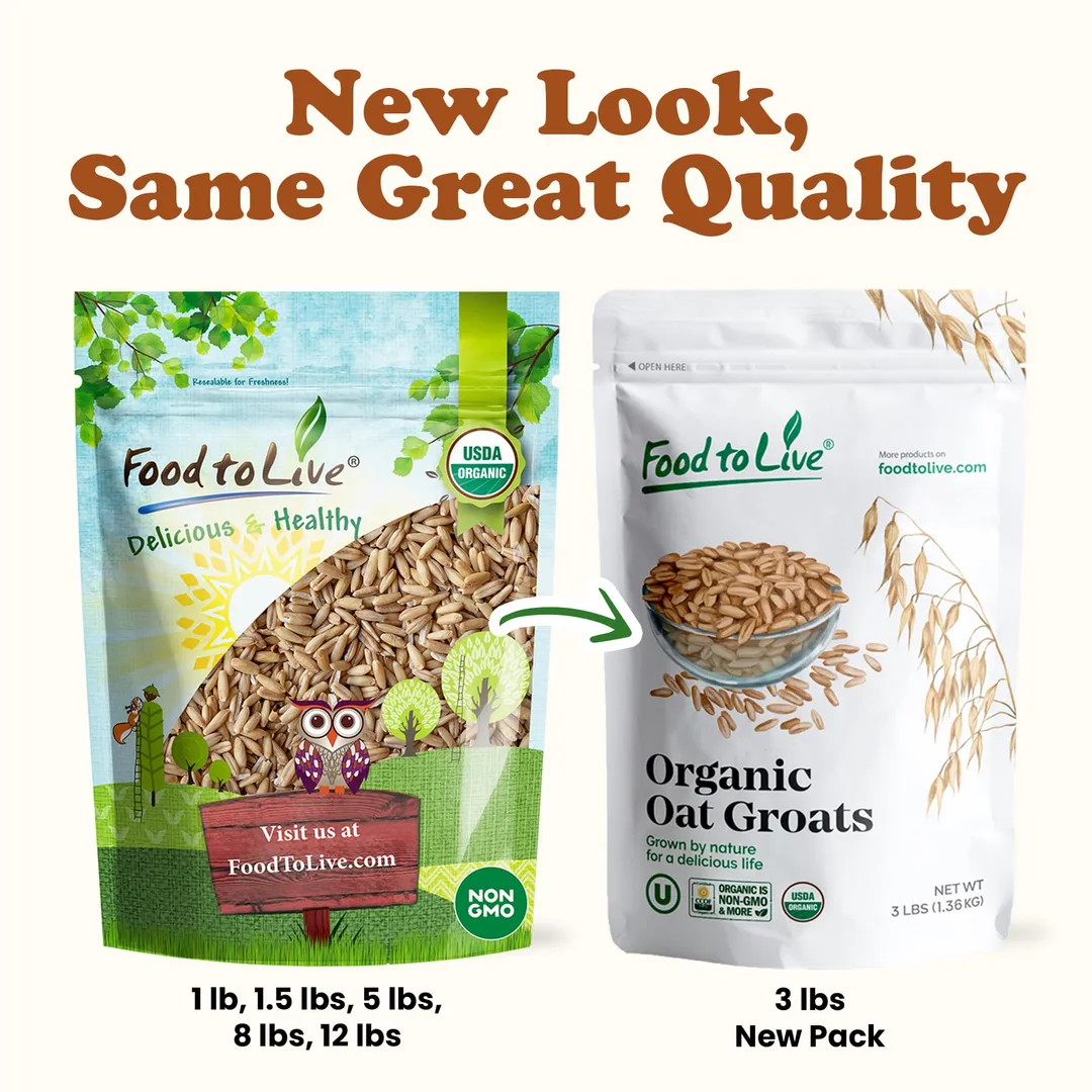 Organic Oat Groats — 100% Whole Grain, Non-GMO Seeds, Raw