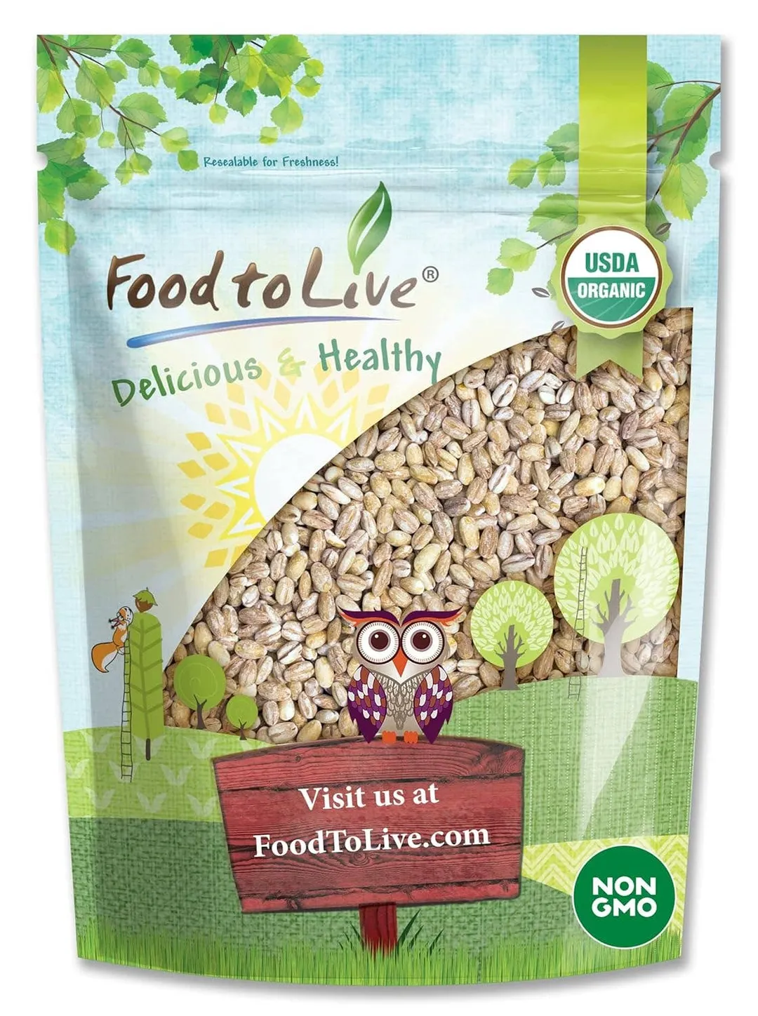 Organic Pearl Barley – Non-GMO, Polished, Kosher,Vegan,Bulk variant