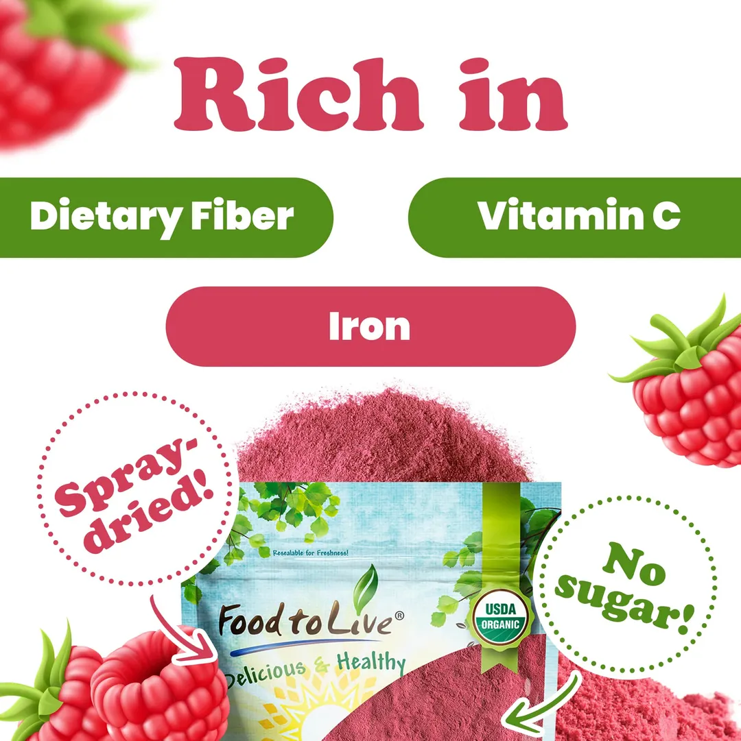Organic Raspberry Powder – Non-GMO, Raw, Vegan Superfood