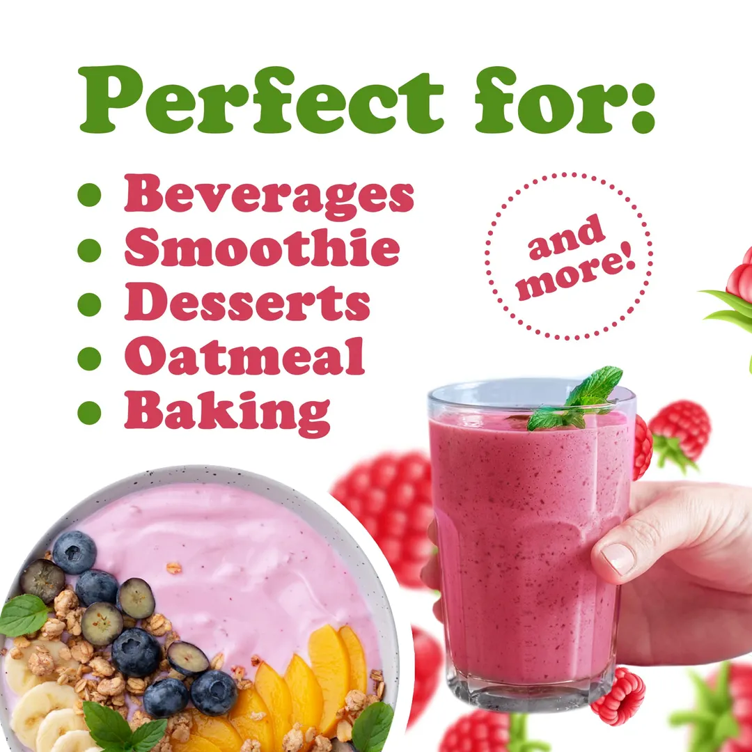 Organic Raspberry Powder – Non-GMO, Raw, Vegan Superfood