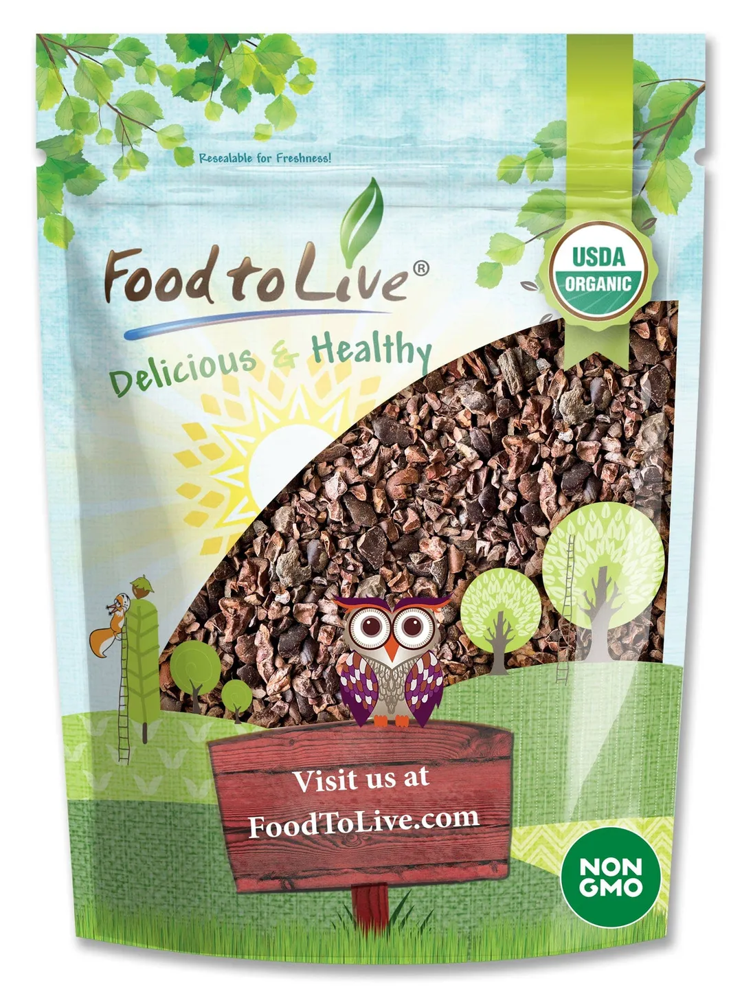 Organic Sweet Cacao Nibs - by Food To Live variant