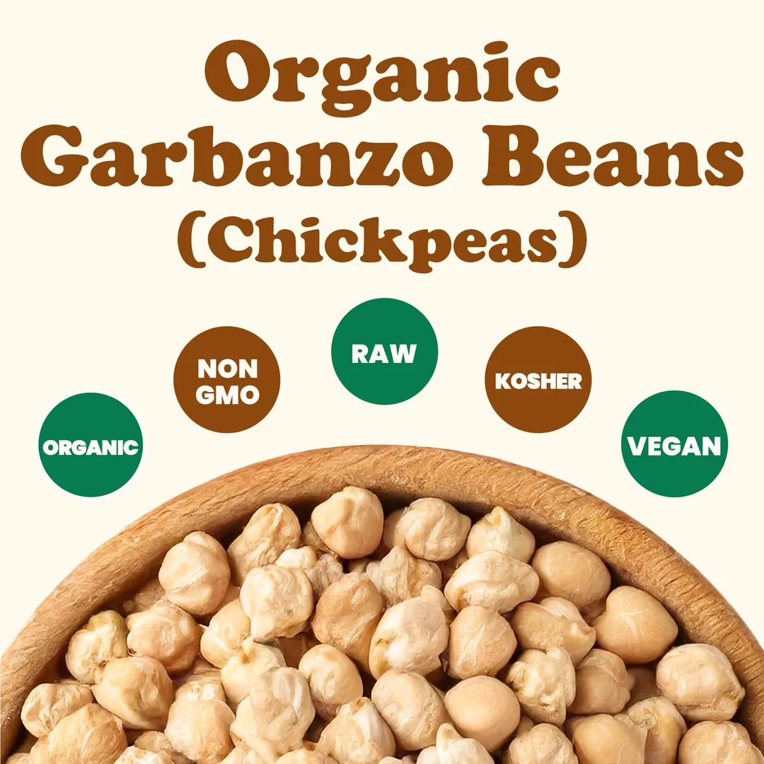 Organic Garbanzo Beans / Dried Chickpeas – Raw, Sproutable