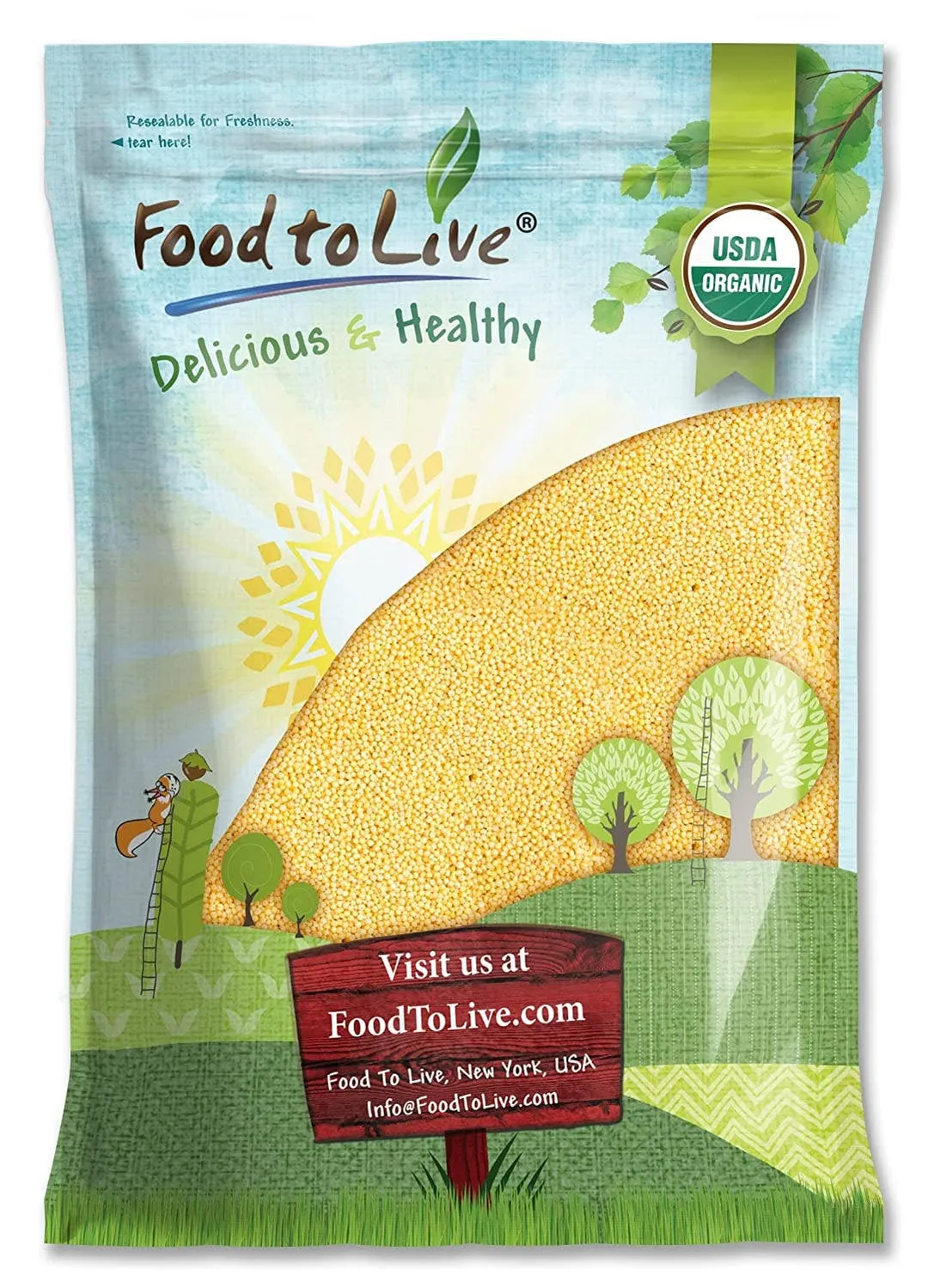 Organic Hulled Millet — Whole Grain Seeds,Product of the USA